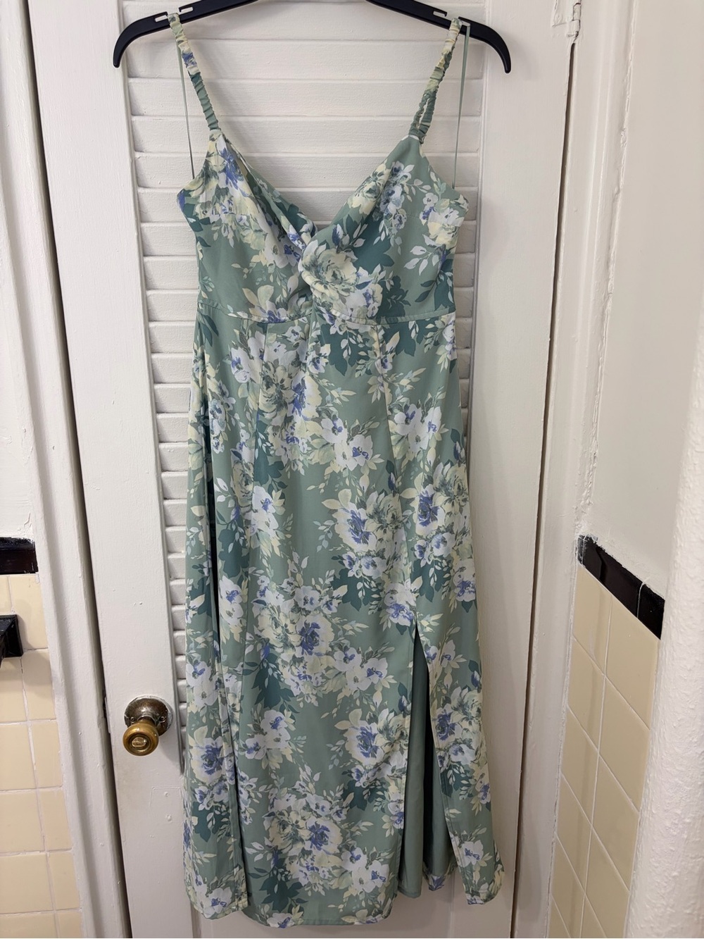 Abercrombie & Fitch Sage Green Floral Maxi Dress